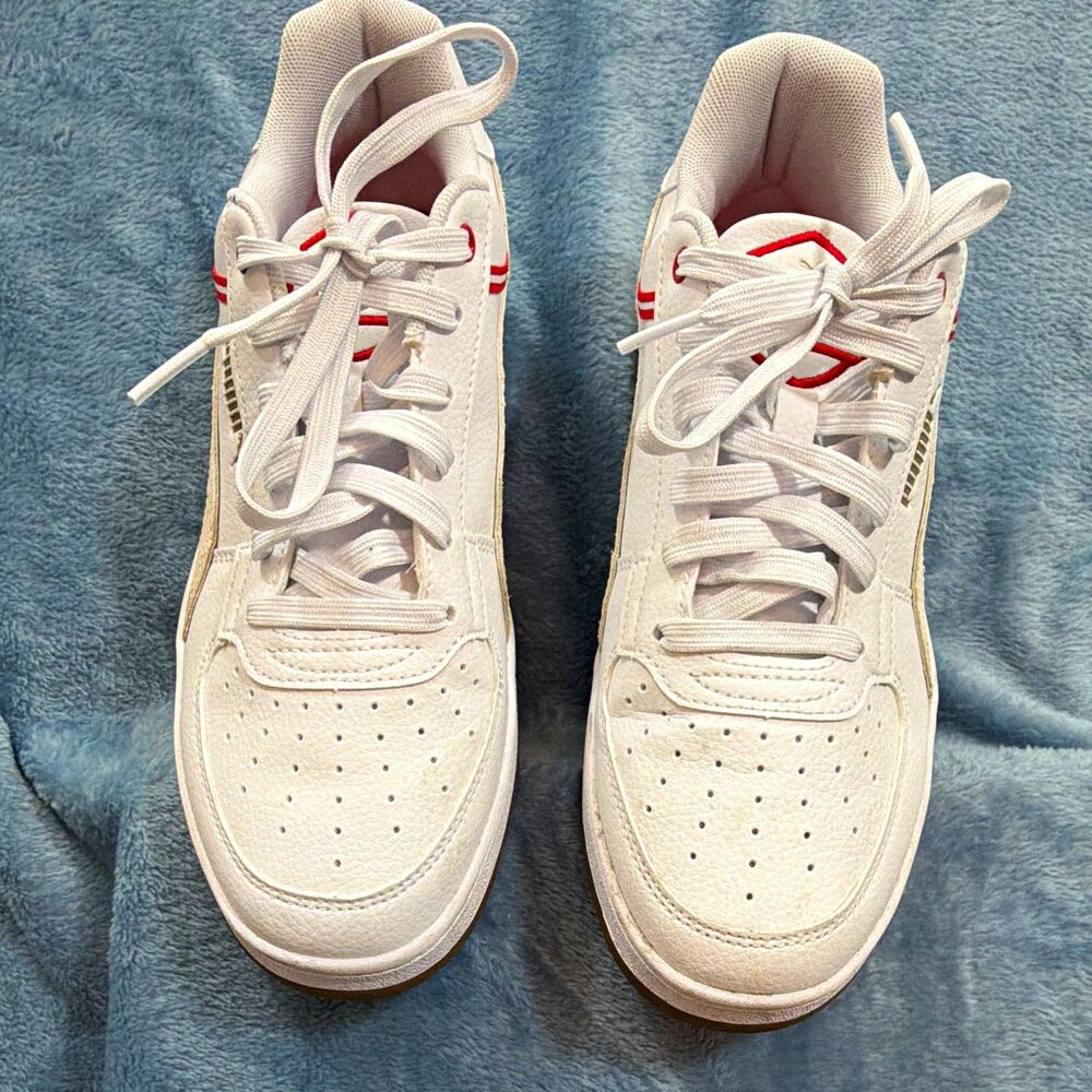 PUMA Caven 2.0 Retro Academia White Beige Red Men's Size 9 Sneaker Skate Shoe
